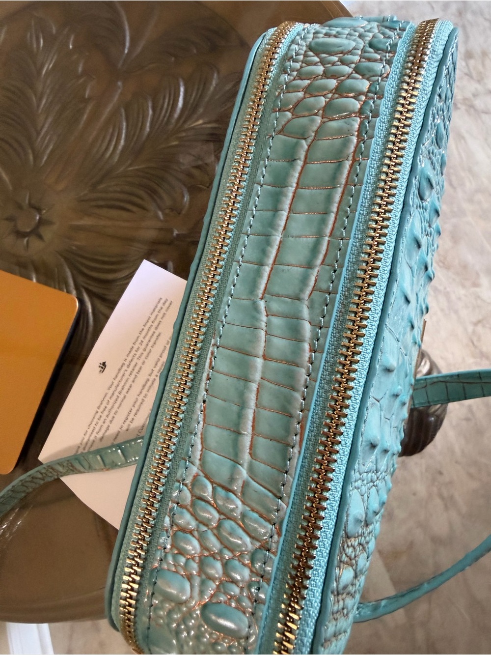 Brahmin Danica Waterfall Melbourne Croc-Embossed Crossbody - Picture 7 of 14
